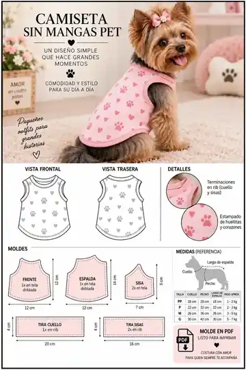 Camisetas pet: patrón y resultado
